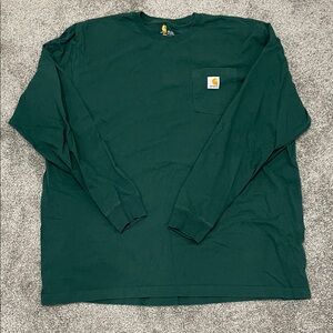 2 bundle Carhartt Men's Forest Green/ Black Long Sleeve Shirts